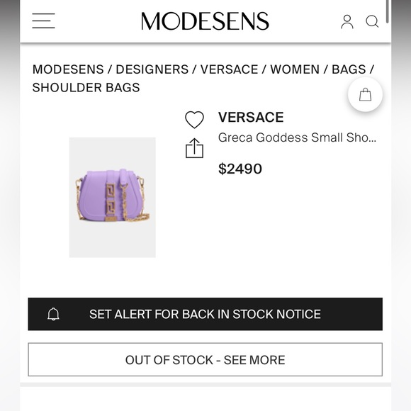 ๐SOLD๐ NWT Versace Greca Goddess Baby Violet Small Bag - Picture 6 of 6
